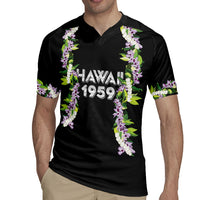 Hawaii Statehood Day Rugby Jersey Kakau Pattern With Maile Pikake Honohono Lei