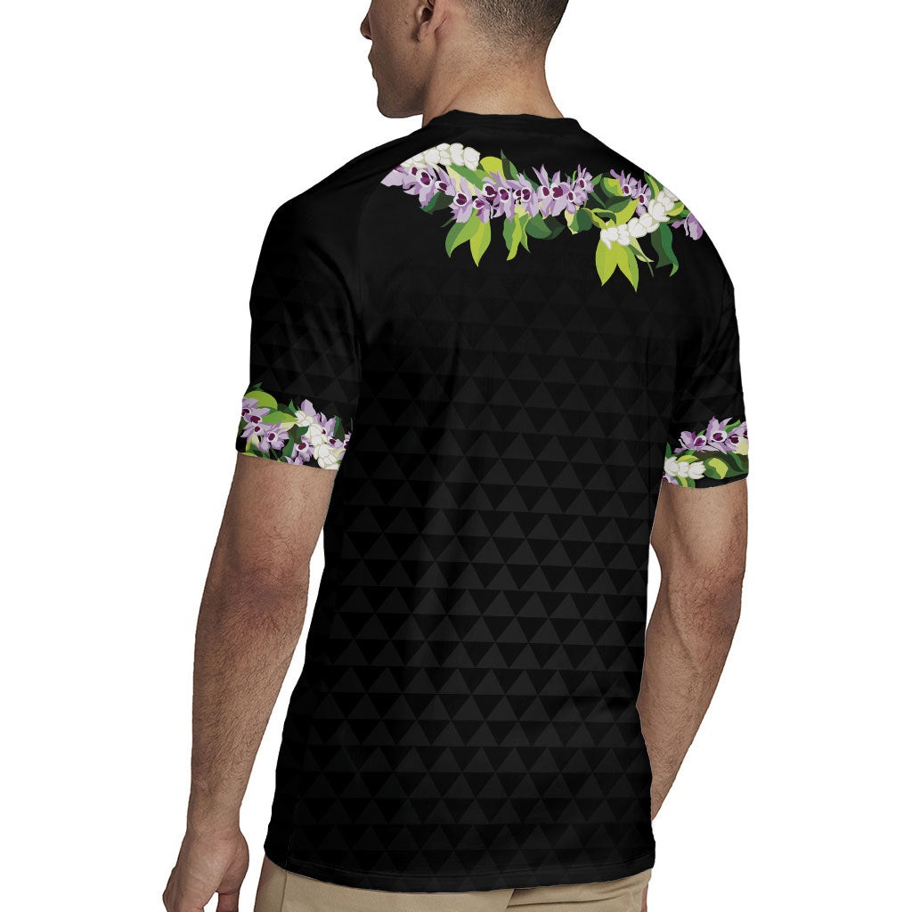 Hawaii Statehood Day Rugby Jersey Kakau Pattern With Maile Pikake Honohono Lei
