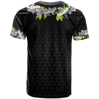 Hawaii Statehood Day T Shirt Kakau Pattern With Maile Pikake Honohono Lei