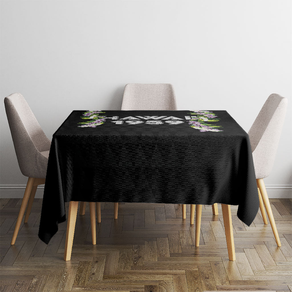 Hawaii Statehood Day Tablecloth Kakau Pattern With Maile Pikake Honohono Lei