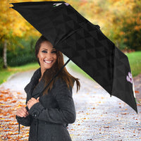 Hawaii Statehood Day Umbrella Kakau Pattern With Maile Pikake Honohono Lei