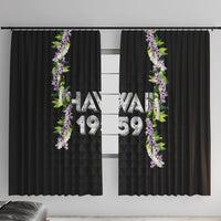 Hawaii Statehood Day Window Curtain Kakau Pattern With Maile Pikake Honohono Lei