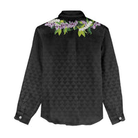 Hawaii Statehood Day Women Casual Shirt Kakau Pattern With Maile Pikake Honohono Lei