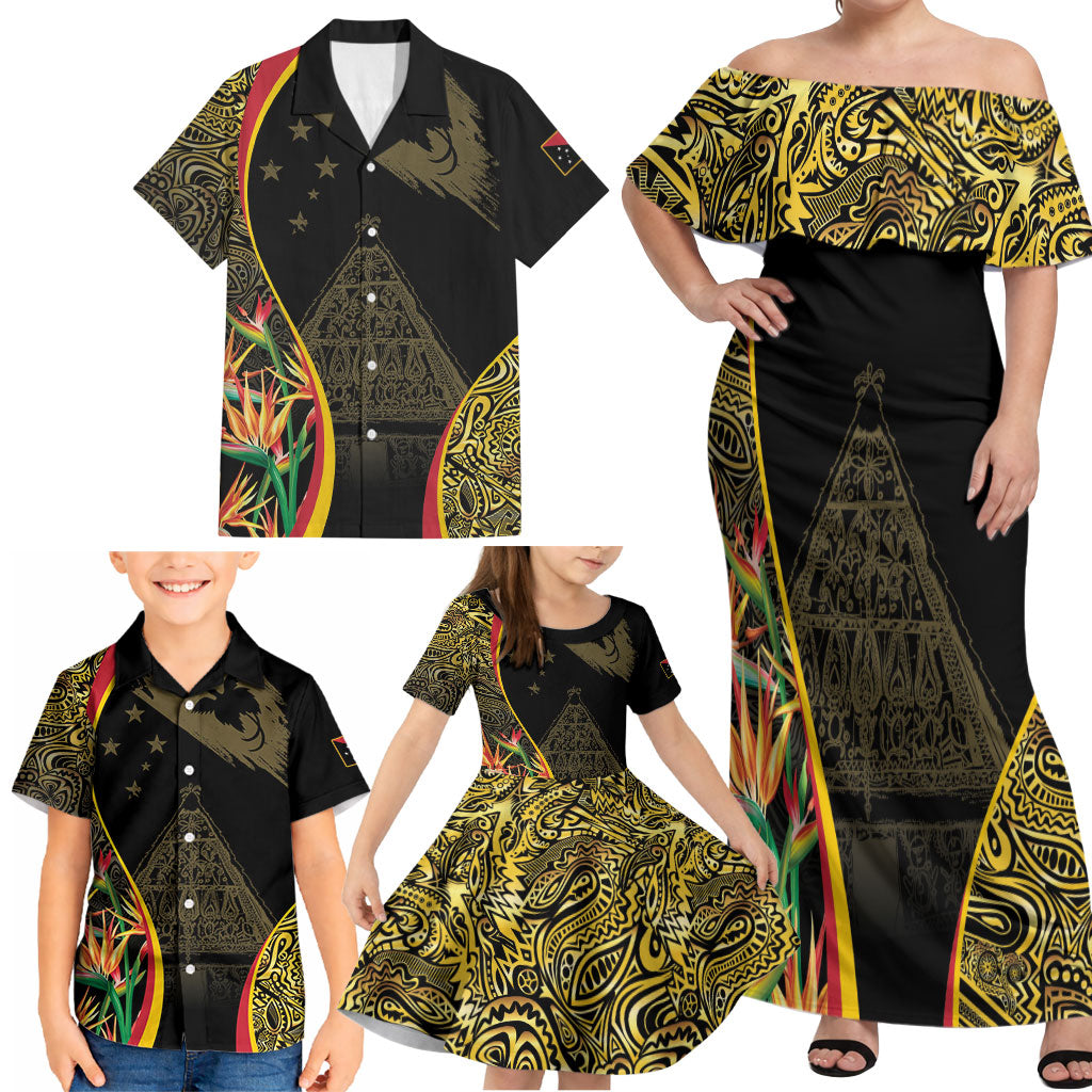 Papua New Guinea Hapi De Bilong Indipendens Family Matching Off Shoulder Maxi Dress and Hawaiian Shirt Special Style
