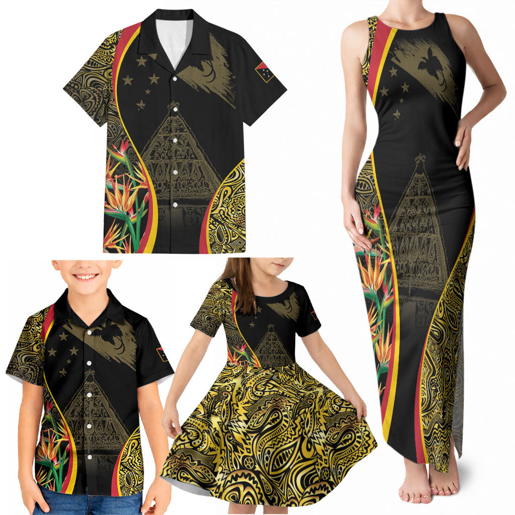 Papua New Guinea Hapi De Bilong Indipendens Family Matching Tank Maxi Dress and Hawaiian Shirt Special Style LT05 - Polynesian Pride