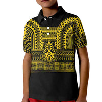 Philippines Filipinos Kid Polo Shirt Igorot Tribal Pattern Black