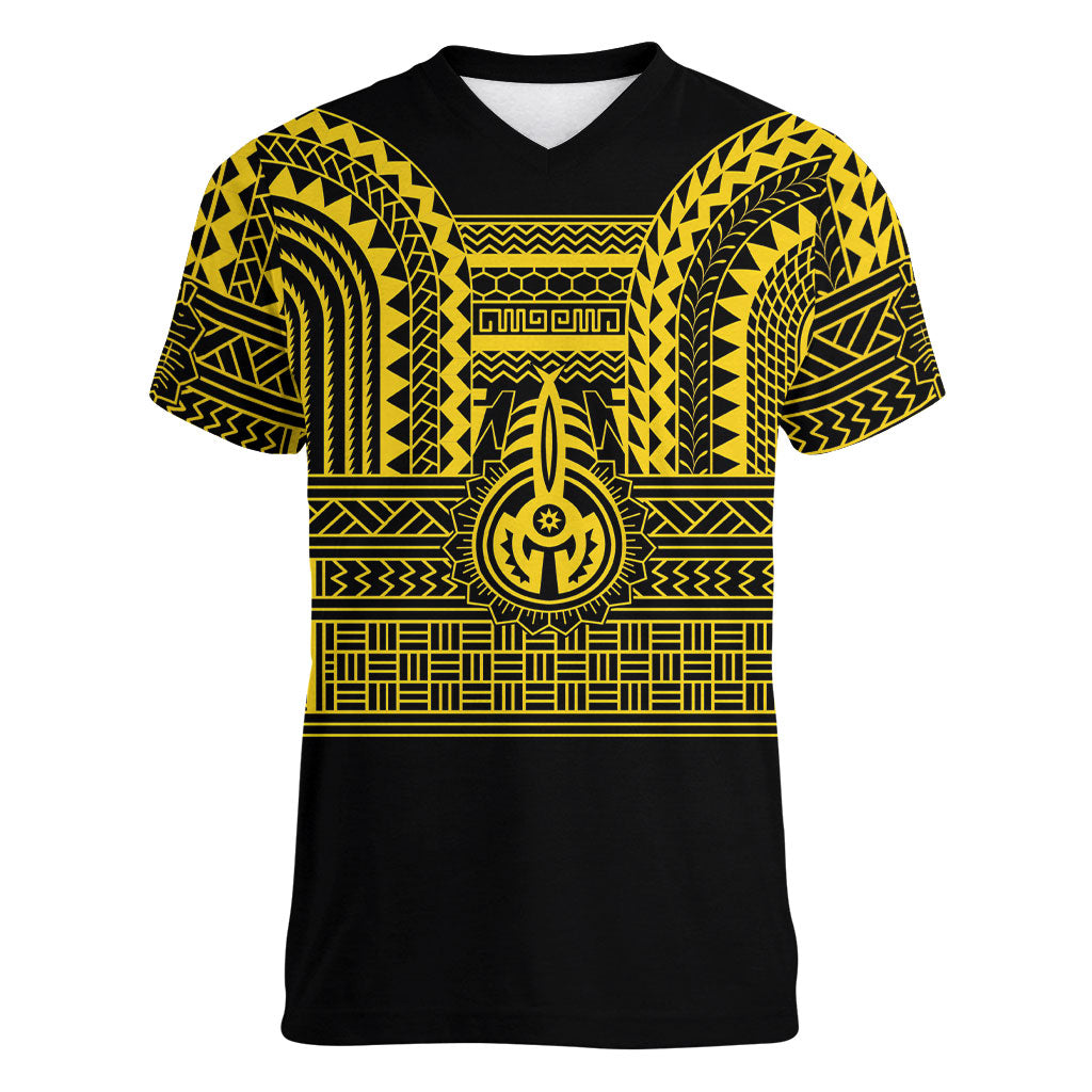 Philippines Filipinos Women V-Neck T-Shirt Igorot Tribal Pattern Black