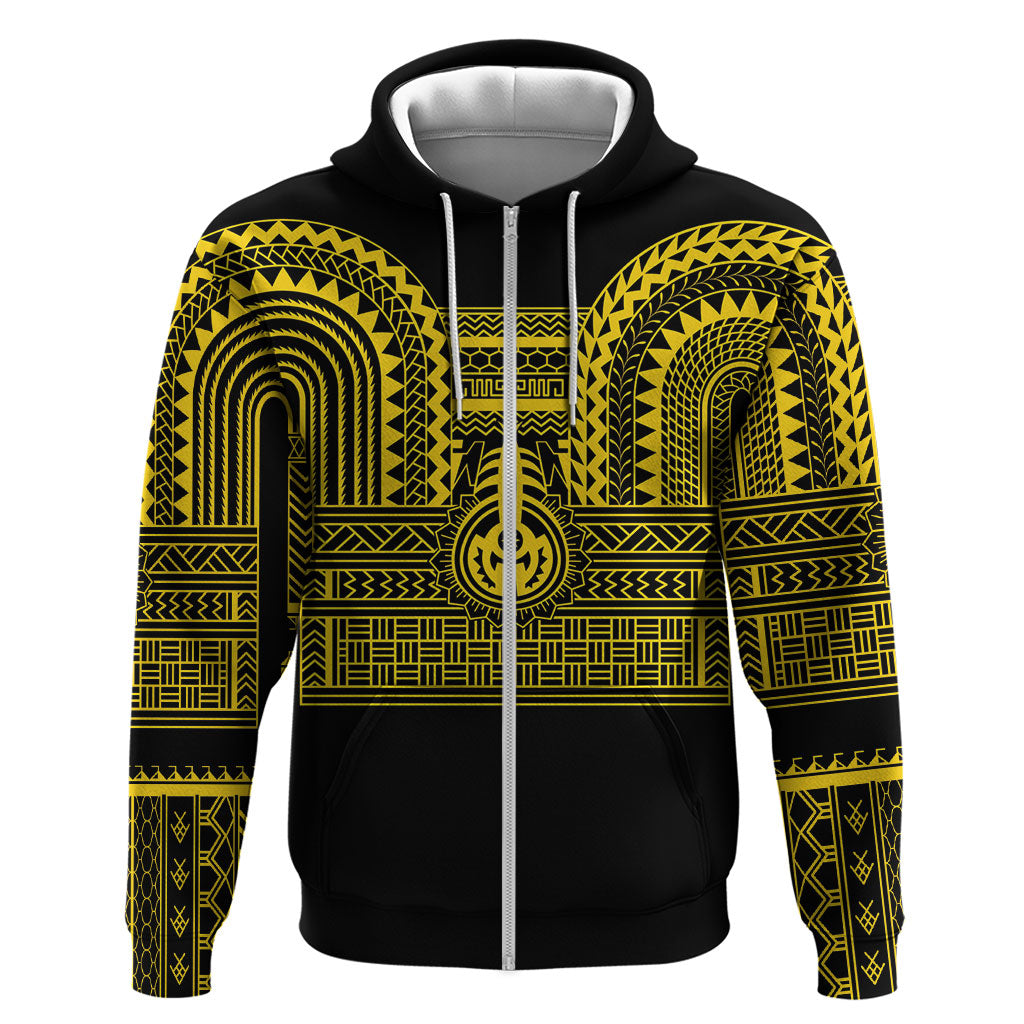 Philippines Filipinos Zip Hoodie Igorot Tribal Pattern Black