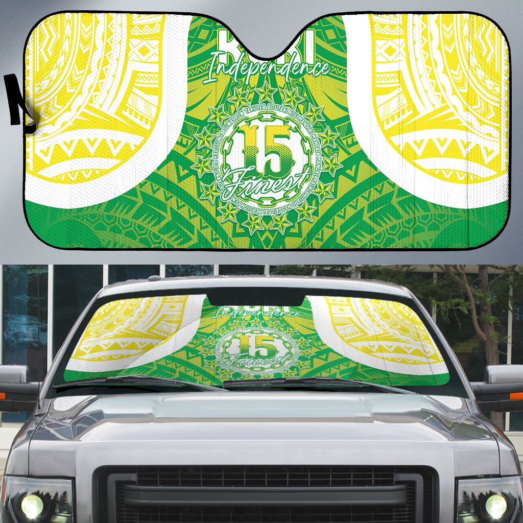 Kuki Independence 2026 Auto Sun Shade Cook Islands 15 Finest Green Version LT05 Green - Polynesian Pride