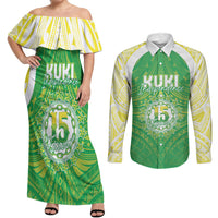 Kuki Independence 2026 Couples Matching Off Shoulder Maxi Dress and Long Sleeve Button Shirt Cook Islands 15 Finest Green Version