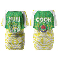 Kuki Independence 2026 Couples Matching Off Shoulder Short Dress and Hawaiian Shirt Cook Islands 15 Finest Green Version