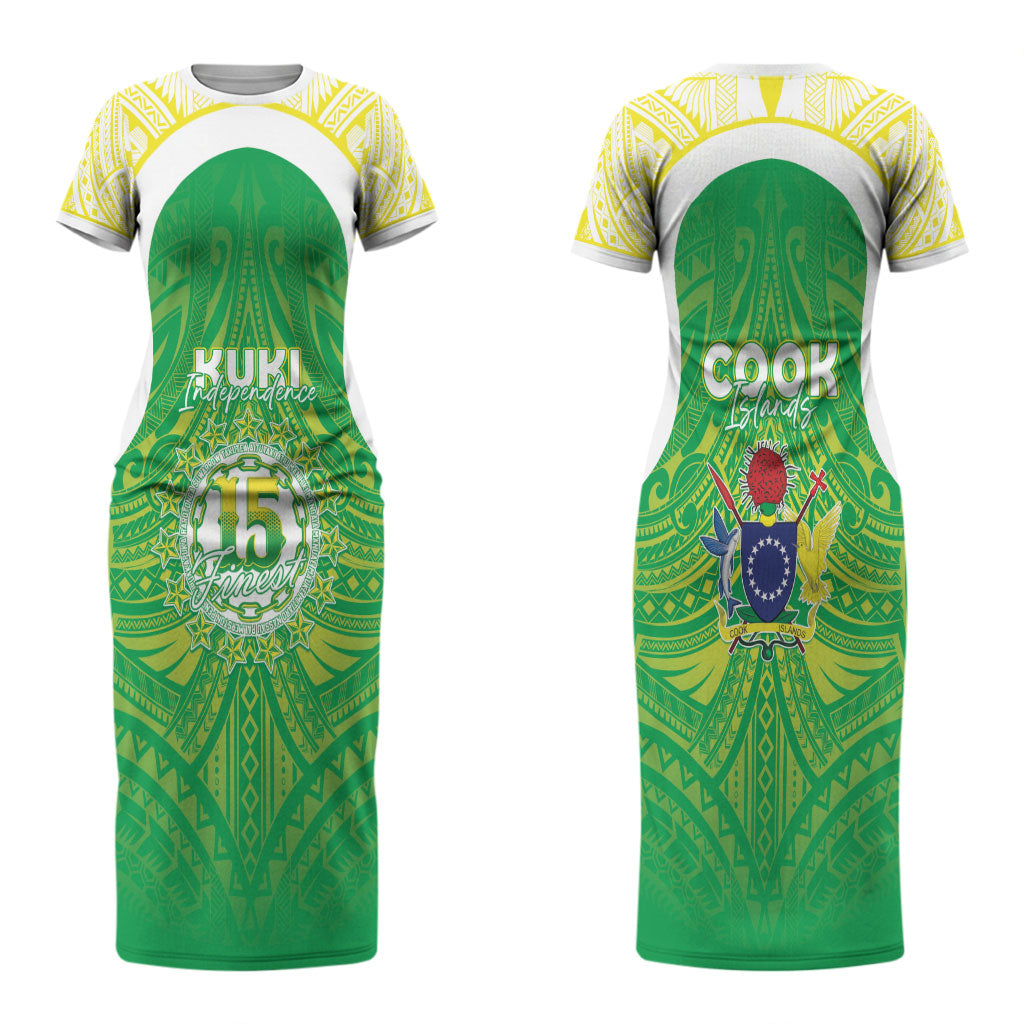 Kuki Independence 2026 Couples Matching Short Sleeve Bodycon Dress and Long Sleeve Button Shirt Cook Islands 15 Finest Green Version