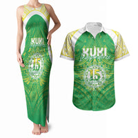 Kuki Independence 2026 Couples Matching Tank Maxi Dress and Hawaiian Shirt Cook Islands 15 Finest Green Version