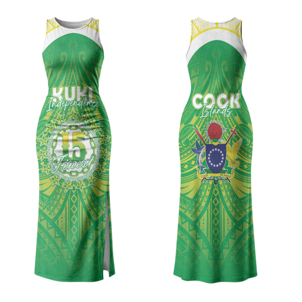 Kuki Independence 2026 Couples Matching Tank Maxi Dress and Hawaiian Shirt Cook Islands 15 Finest Green Version