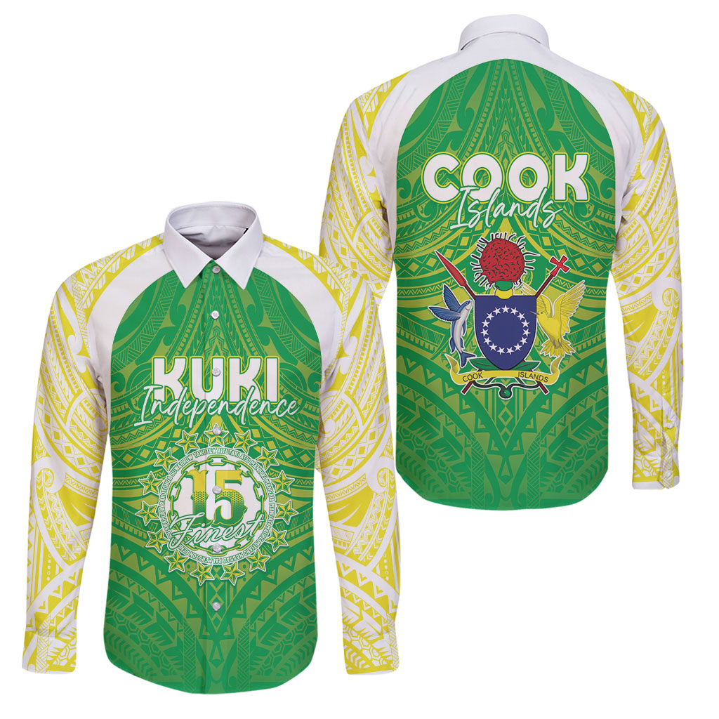 Kuki Independence 2026 Family Matching Off The Shoulder Long Sleeve Dress and Hawaiian Shirt Cook Islands 15 Finest Green Version
