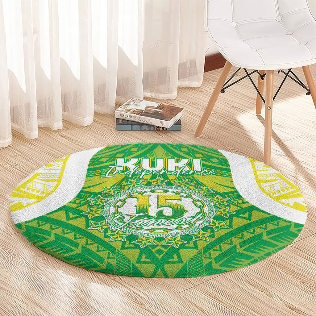Kuki Independence 2026 Round Carpet Cook Islands 15 Finest Green Version