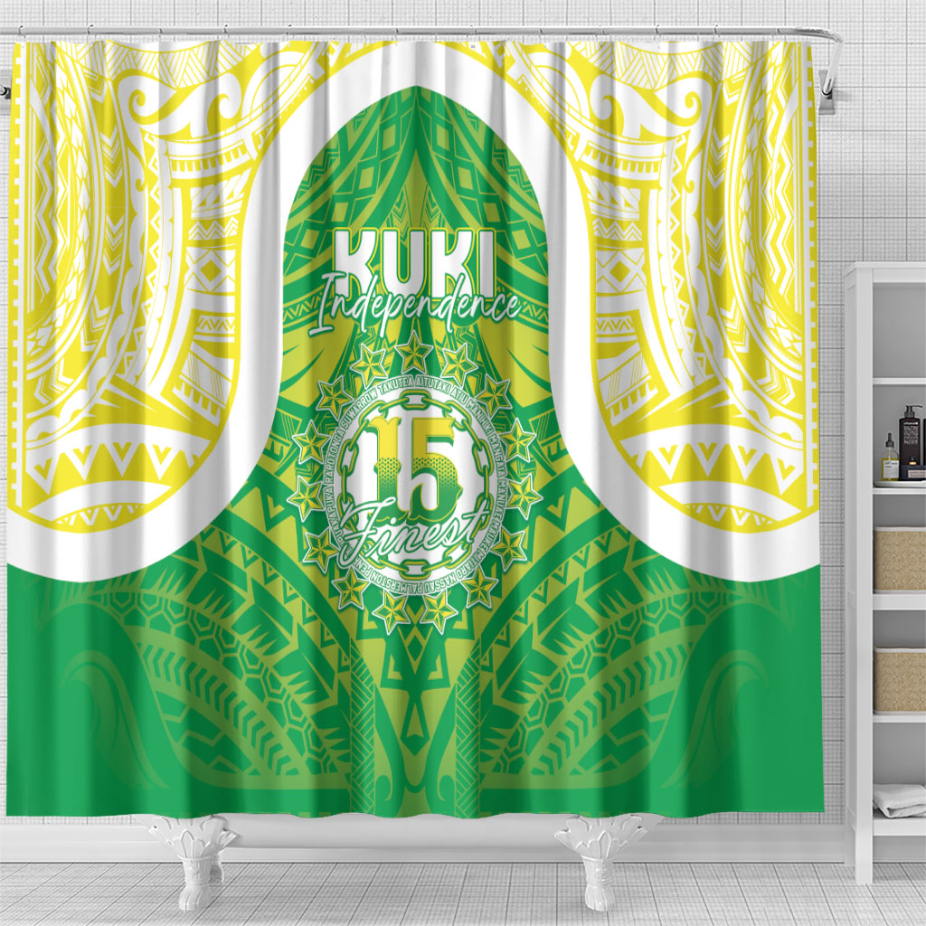 Kuki Independence 2026 Shower Curtain Cook Islands 15 Finest Green Version