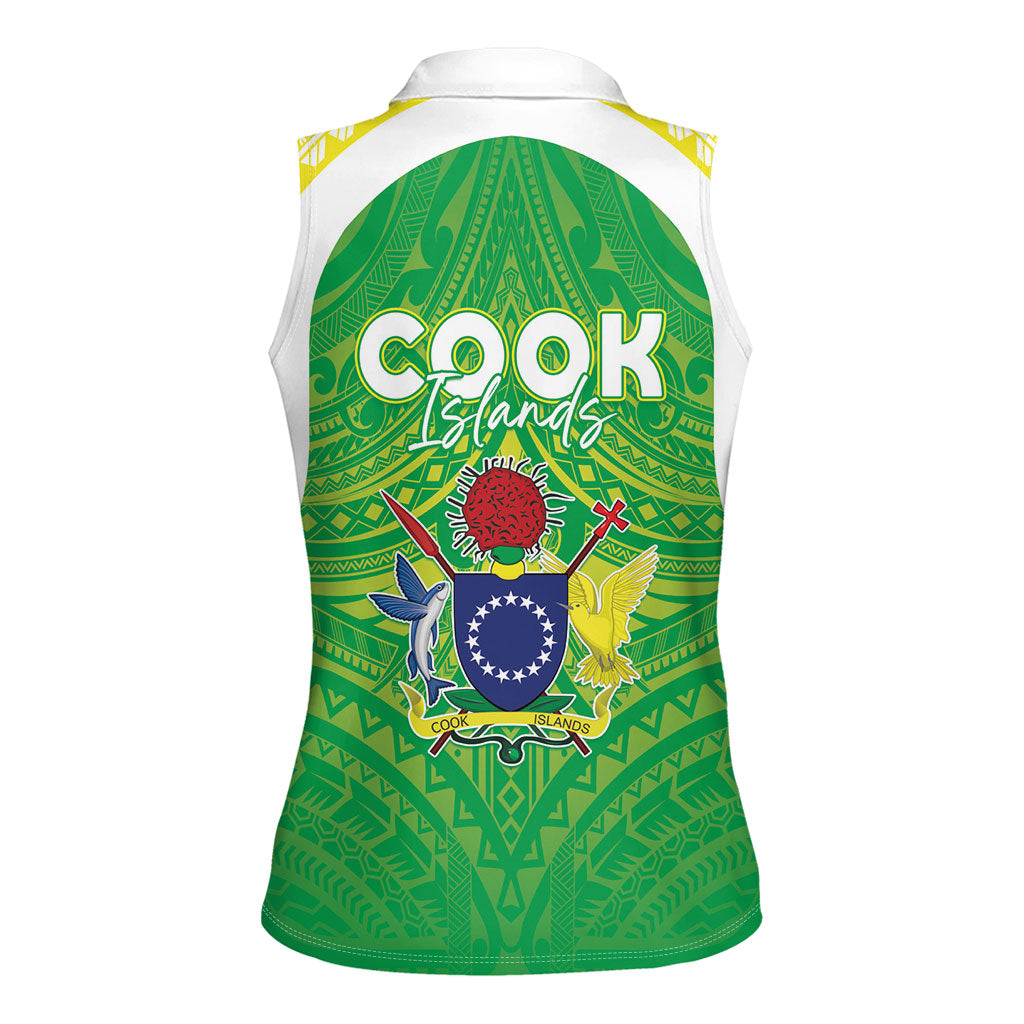 Kuki Independence 2026 Women Sleeveless Polo Shirt Cook Islands 15 Finest Green Version