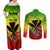 Personalized Hawaii Couples Matching Off Shoulder Maxi Dress and Long Sleeve Button Shirts Kakau Kanaka Maoli With Hibiscus Flowers LT05 - Polynesian Pride
