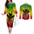 Personalized Hawaii Couples Matching Off The Shoulder Long Sleeve Dress and Long Sleeve Button Shirts Kakau Kanaka Maoli With Hibiscus Flowers LT05 Reggae - Polynesian Pride