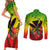 Personalized Hawaii Couples Matching Short Sleeve Bodycon Dress and Long Sleeve Button Shirts Kakau Kanaka Maoli With Hibiscus Flowers LT05 - Polynesian Pride