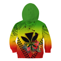 Personalized Hawaii Kid Hoodie Kakau Kanaka Maoli With Hibiscus Flowers LT05 - Polynesian Pride