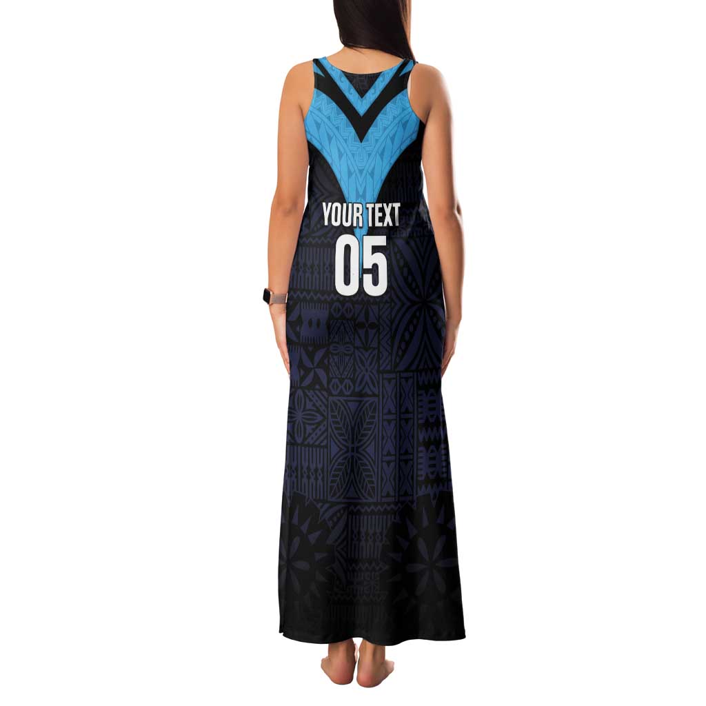 Custom Fiji Kaiviti Rugby Tank Maxi Dress Fiji Tapa Pattern