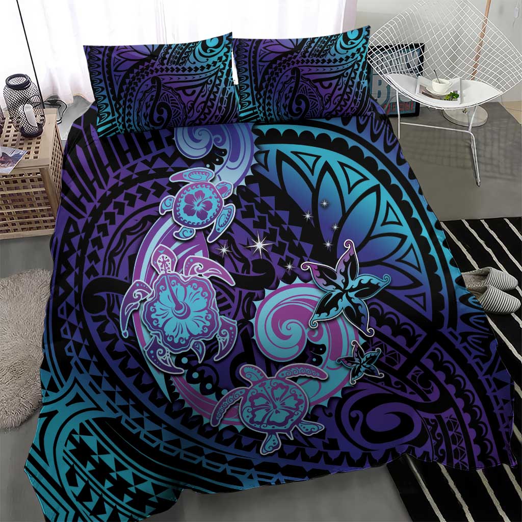 Hawaii Makahiki Turtle Bedding Set Spiral Polynesian Tattoo