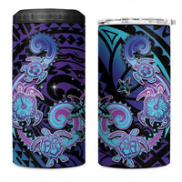 Hawaii Makahiki Turtle Can Cooler Tumbler Spiral Polynesian Tattoo