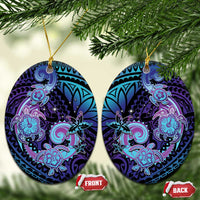 Hawaii Makahiki Turtle Ceramic Ornament Spiral Polynesian Tattoo