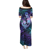 Hawaii Makahiki Turtle Family Matching Puletasi and Hawaiian Shirt Spiral Polynesian Tattoo