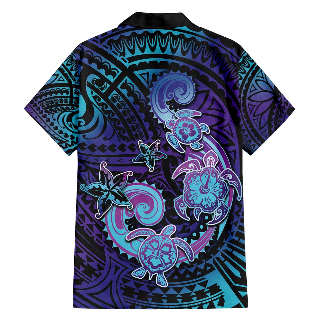 Hawaii Makahiki Turtle Family Matching Summer Maxi Dress and Hawaiian Shirt Spiral Polynesian Tattoo LT05 - Polynesian Pride