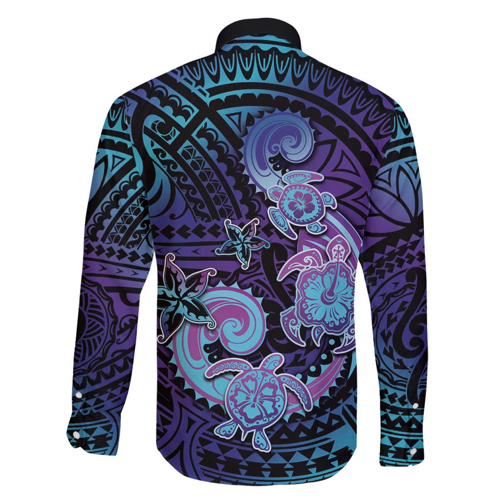 Hawaii Makahiki Turtle Family Matching Tank Maxi Dress and Hawaiian Shirt Spiral Polynesian Tattoo LT05 - Polynesian Pride