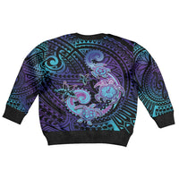 Hawaii Makahiki Turtle Kid Ugly Christmas Sweater Spiral Polynesian Tattoo