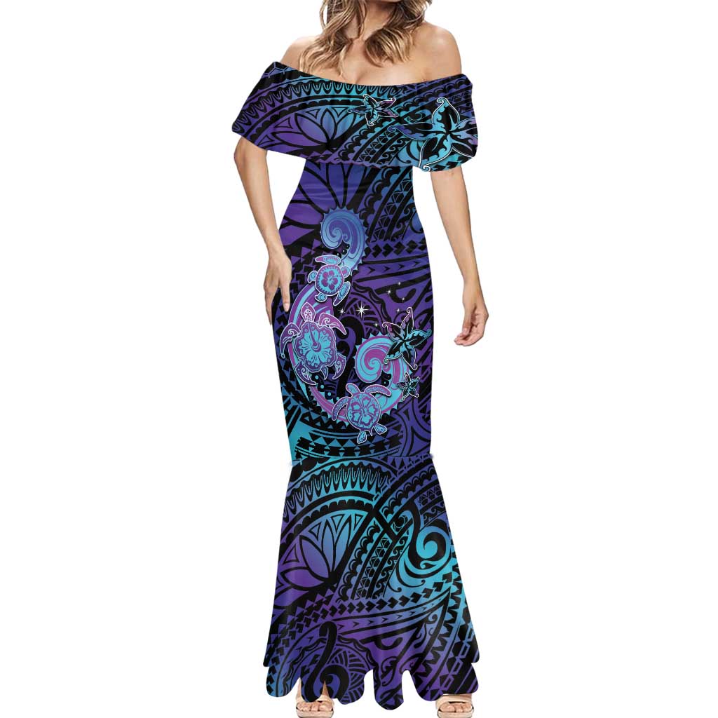 Hawaii Makahiki Turtle Mermaid Dress Spiral Polynesian Tattoo LT05 - Polynesian Pride