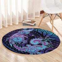Hawaii Makahiki Turtle Round Carpet Spiral Polynesian Tattoo