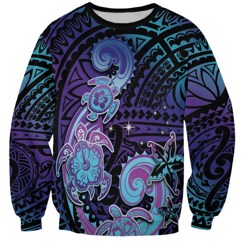 Hawaii Makahiki Turtle Sweatshirt Spiral Polynesian Tattoo