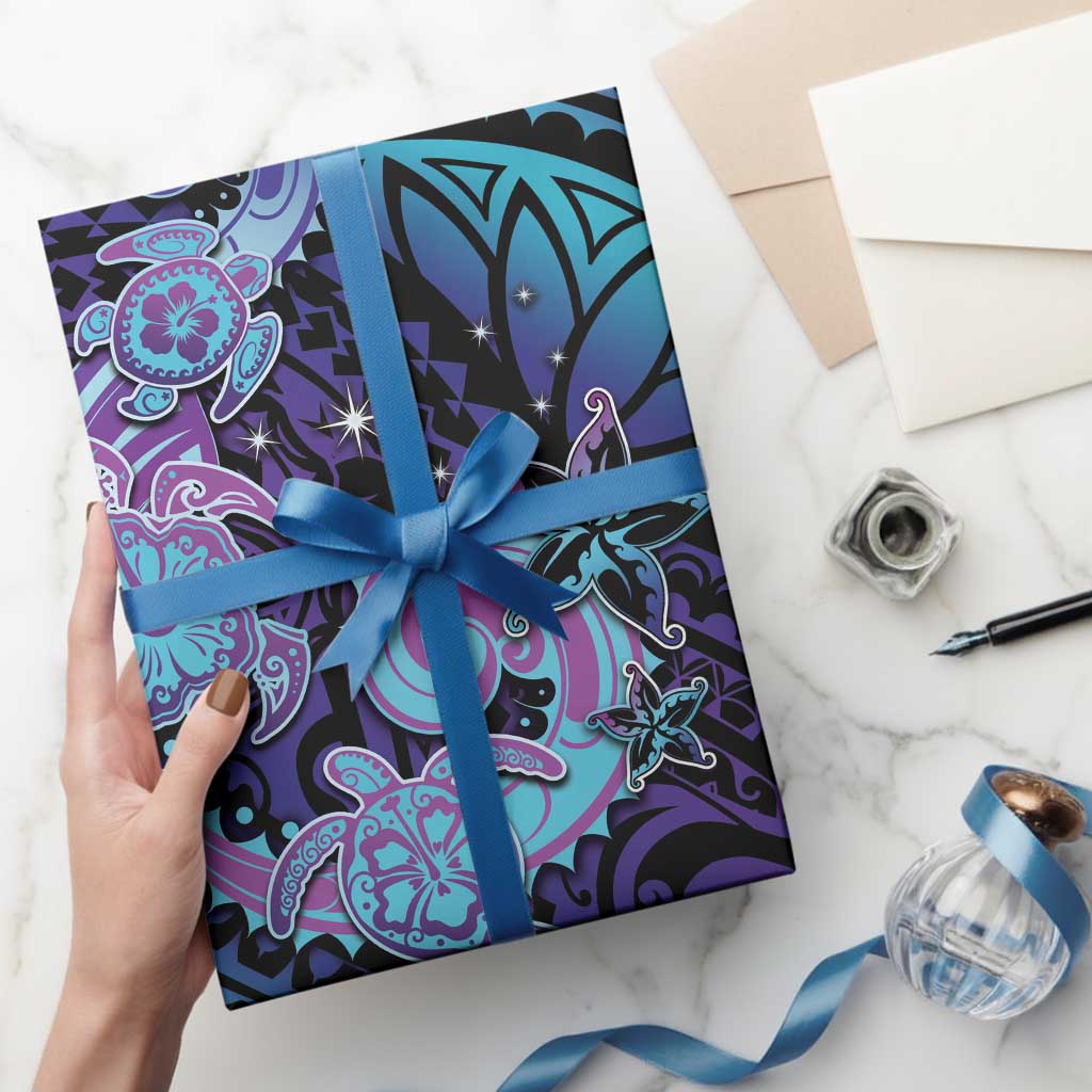 Hawaii Makahiki Turtle Wrapping Paper Spiral Polynesian Tattoo - Polynesian Pride