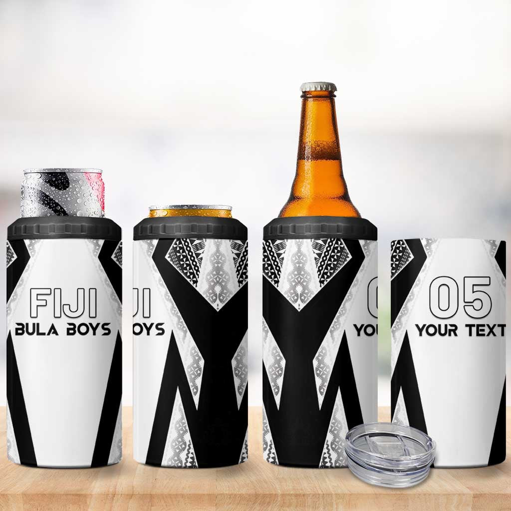 Custom Bula Fiji Football 4 in 1 Can Cooler Tumbler Go Champions - Polynesian Pride