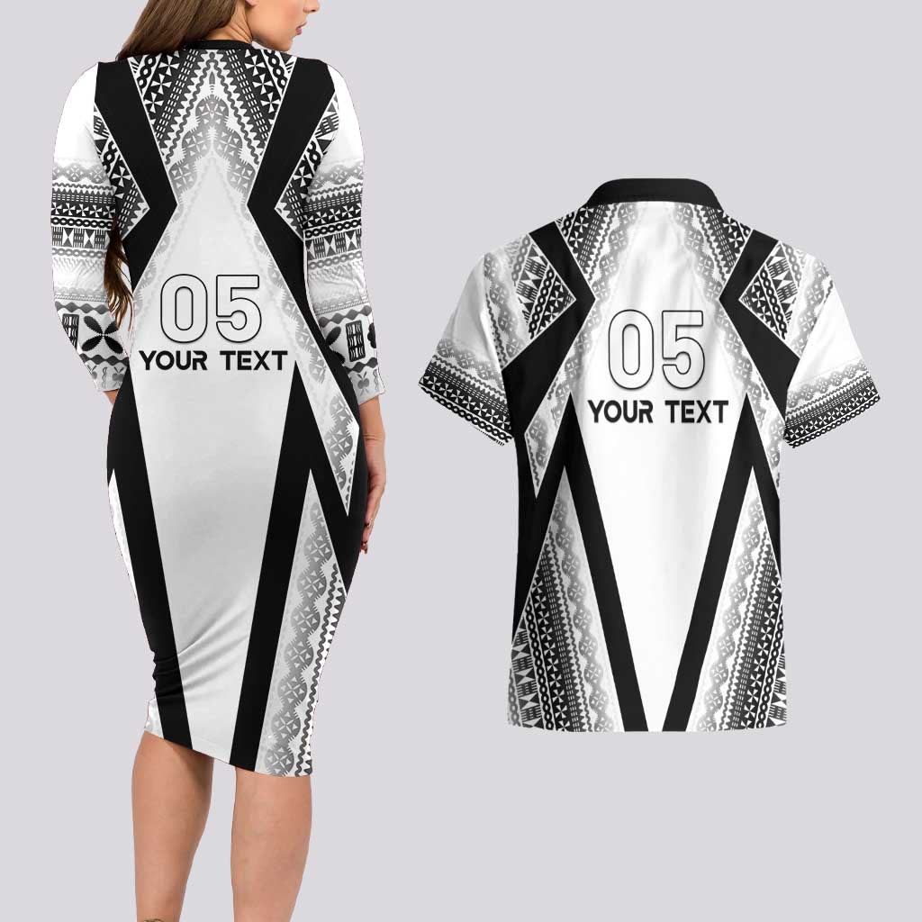 Custom Bula Fiji Football Couples Matching Long Sleeve Bodycon Dress and Hawaiian Shirt Go Champions - Polynesian Pride