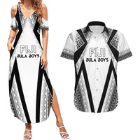 Custom Bula Fiji Football Couples Matching Summer Maxi Dress and Hawaiian Shirt Go Champions - Polynesian Pride