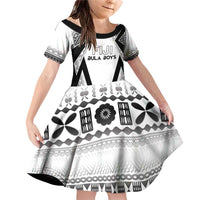 Custom Bula Fiji Football Family Matching Off Shoulder Short Dress and Hawaiian Shirt Go Champions - Polynesian Pride