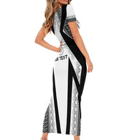 Custom Bula Fiji Football Family Matching Short Sleeve Bodycon Dress and Hawaiian Shirt Go Champions - Polynesian Pride