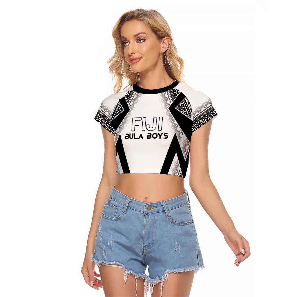 Custom Bula Fiji Football Raglan Cropped T Shirt Go Champions - Polynesian Pride