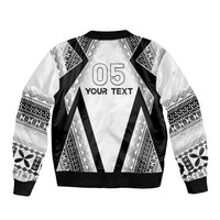 Custom Bula Fiji Football Sleeve Zip Bomber Jacket Go Champions LT05 - Polynesian Pride