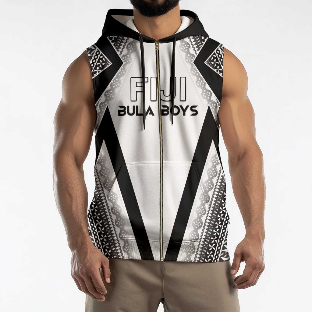 Custom Bula Fiji Football Sleeveless Zip Hoodie Go Champions - Polynesian Pride