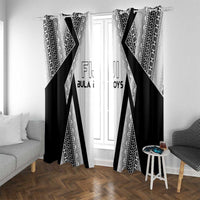 Bula Fiji Football Window Curtain Go Champions - Polynesian Pride