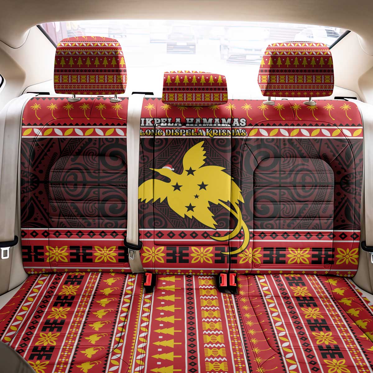 Papua New Guinea Christmas Back Car Seat Cover Santa Raggiana LT05 - Polynesian Pride
