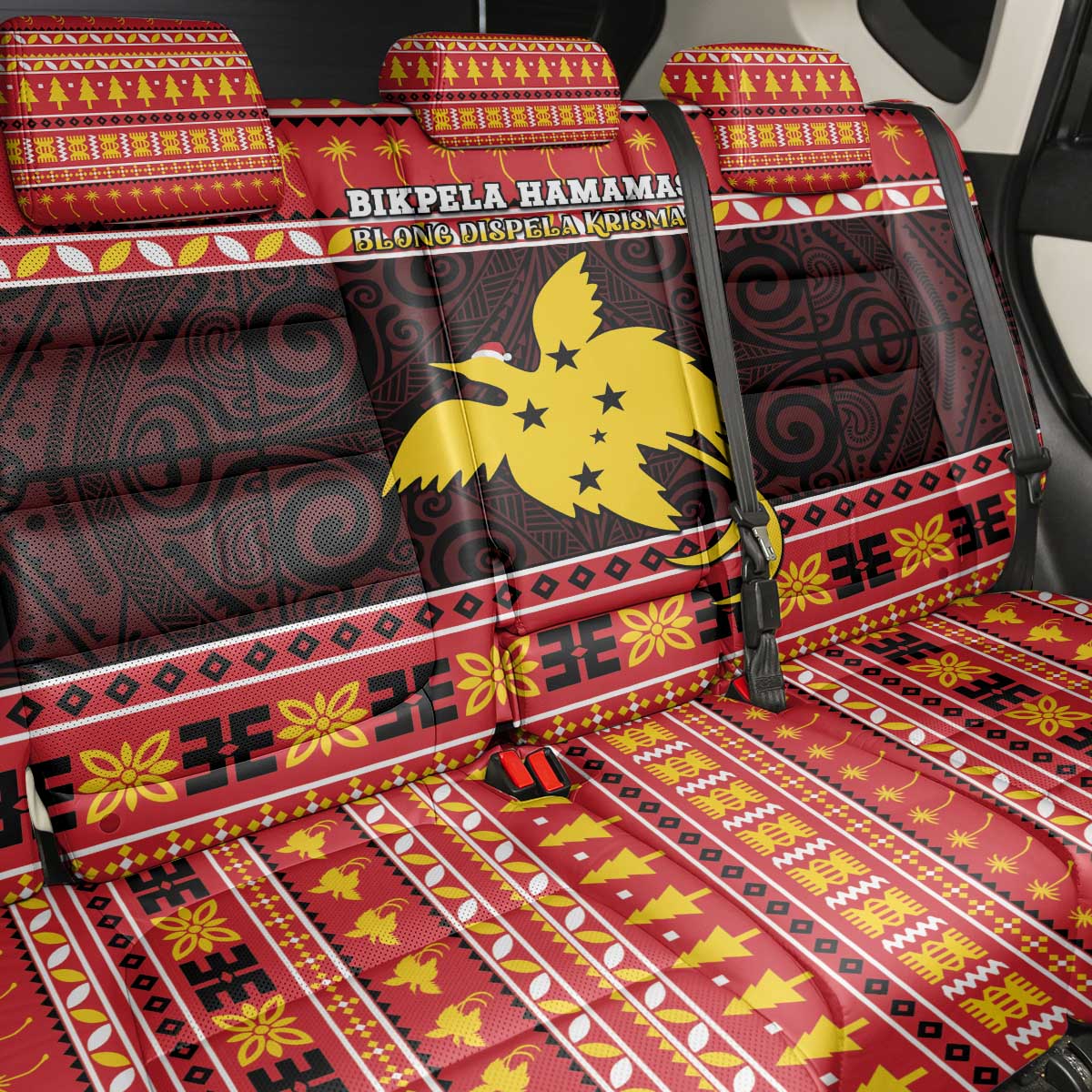 Papua New Guinea Christmas Back Car Seat Cover Santa Raggiana LT05 - Polynesian Pride