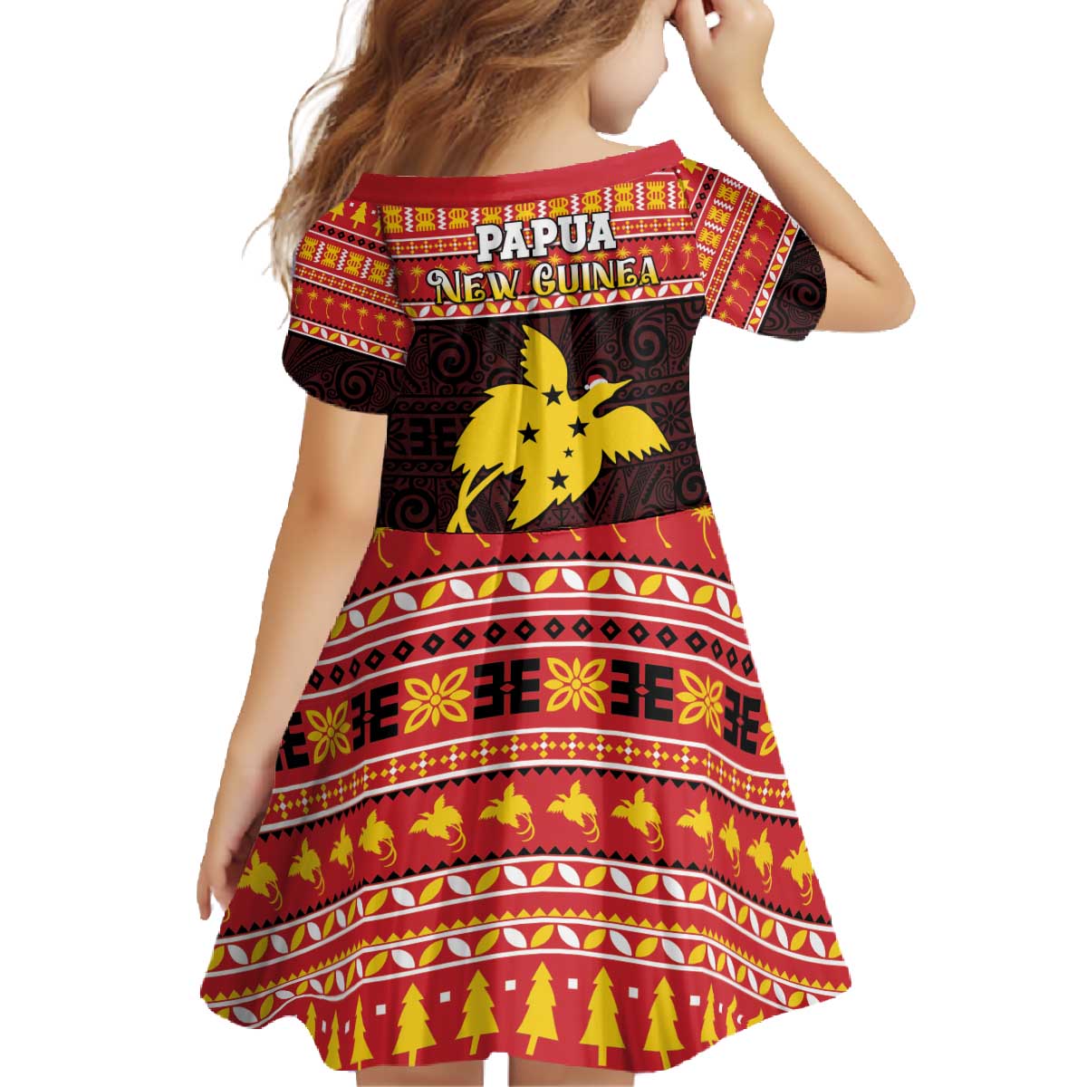 Papua New Guinea Christmas Family Matching Off The Shoulder Long Sleeve Dress and Hawaiian Shirt Santa Raggiana LT05 - Polynesian Pride